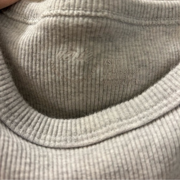 Aerie Gray Ribbed Cropped Tank Top - Picture 3 of 7